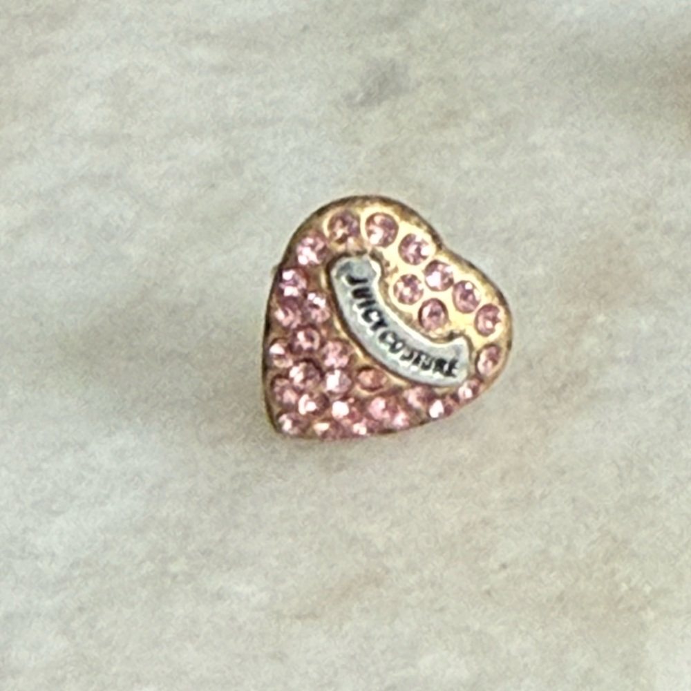 Juicy Couture Pink and Gold Heart Earrings - Picture 2 of 4